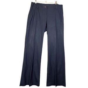 Piazza Sempione Navy Blue Flare Wide Leg Trousers Professional Size Large